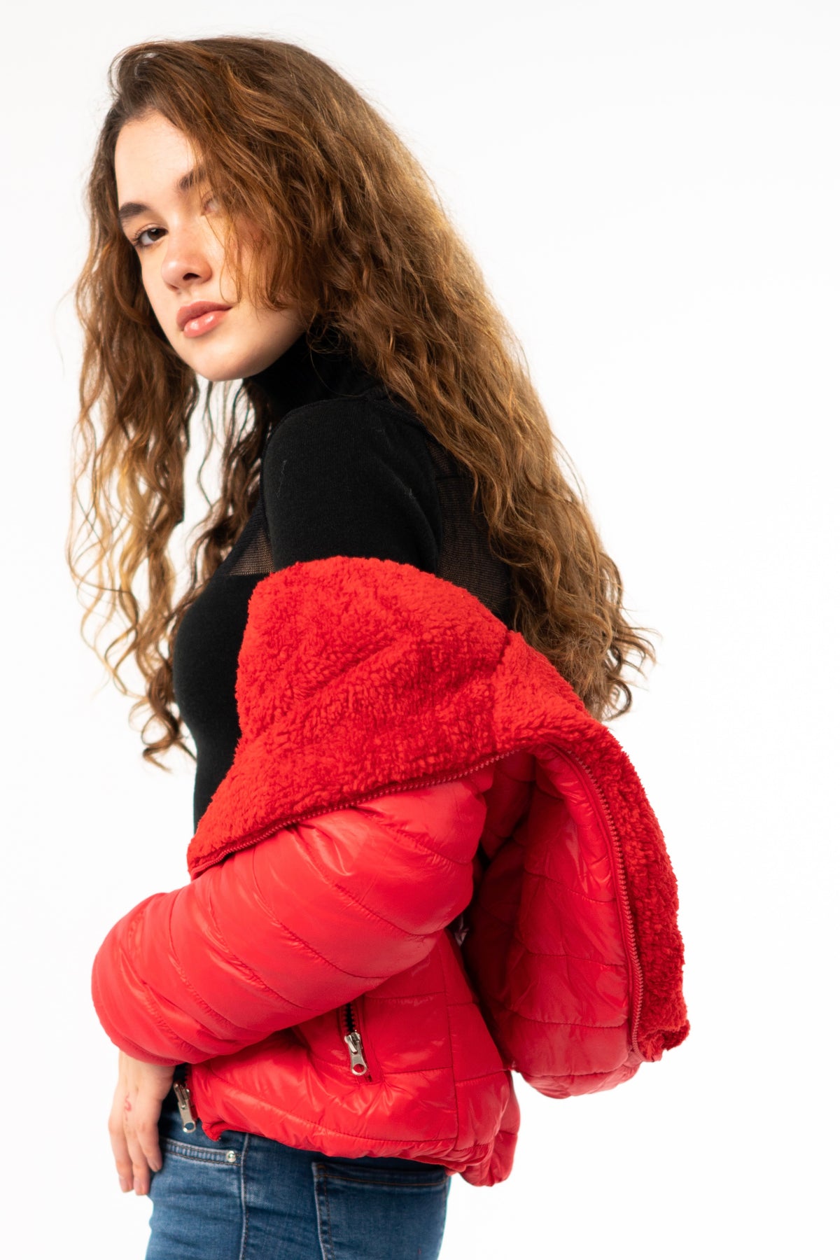Double-Faced Red Reversible Jacket