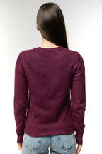 Plum Ribbed Knit Pullover
