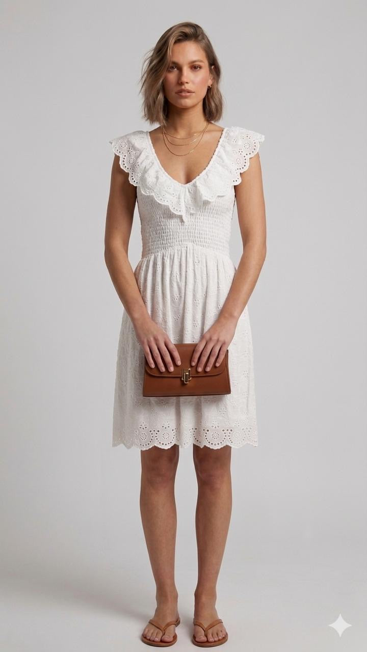 White Embroidered Dress