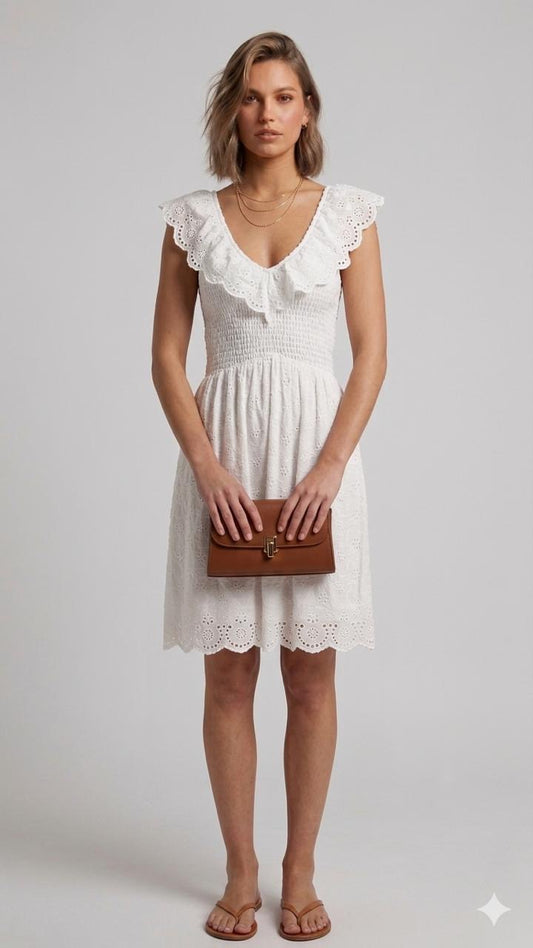 White Embroidered Dress