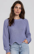 Purple wave bottom pullover