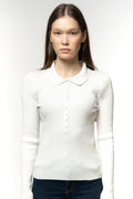 Ivory White Polo Sweater