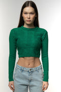 Emerald Knit Crop Sweater