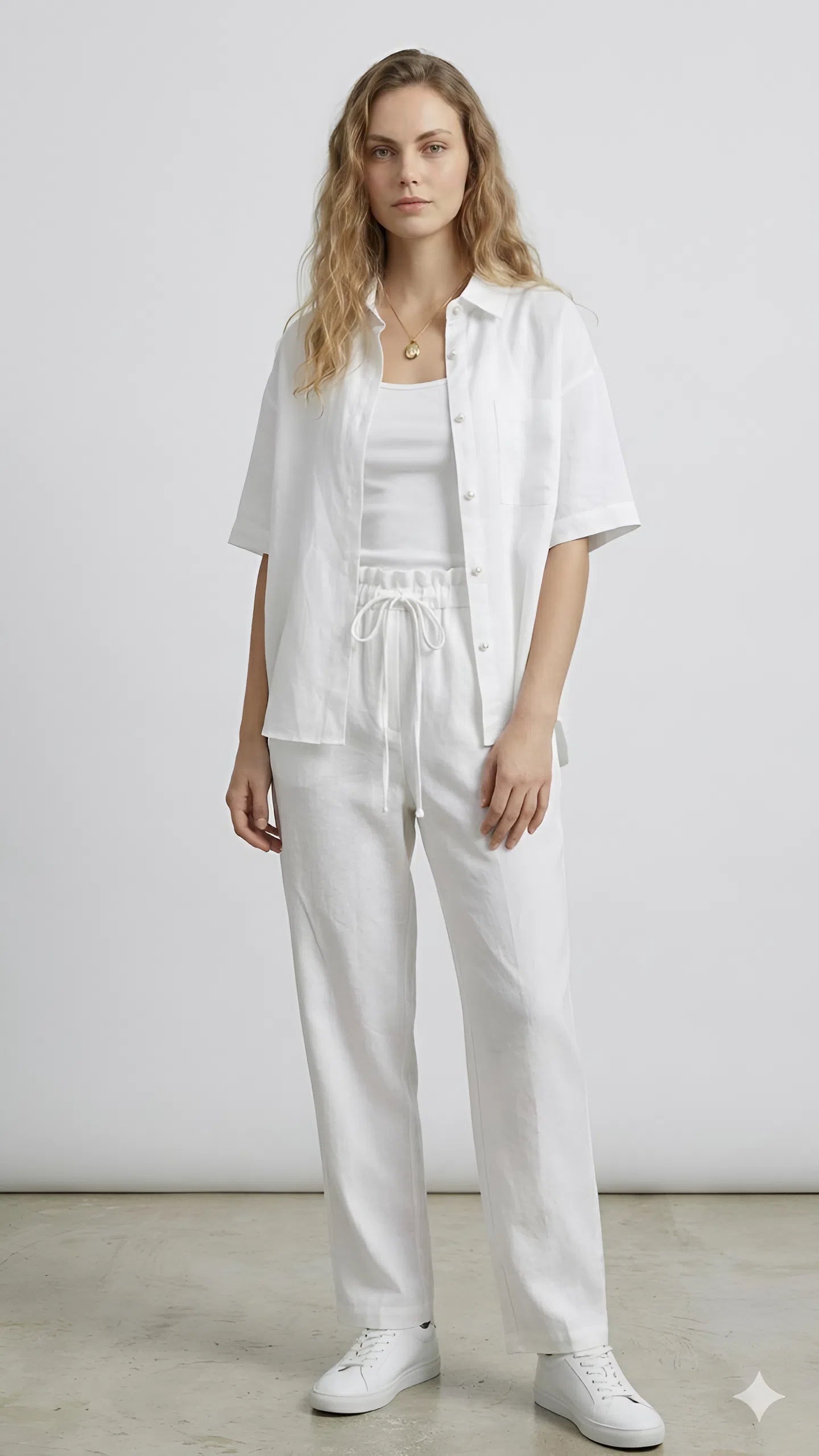 White Linen Oversized Shirt