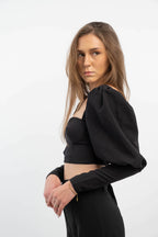 Black Cupped Crop Top