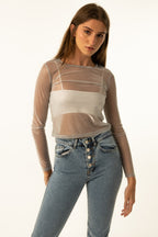 Silver Mesh Top