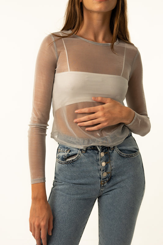 Silver Mesh Top