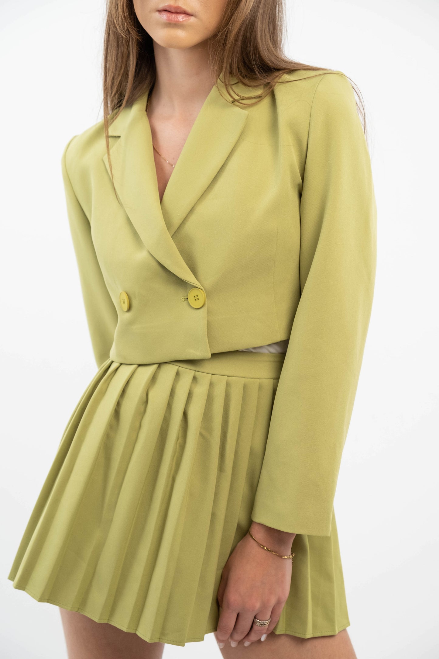 Olive Mini Pleated Skirt