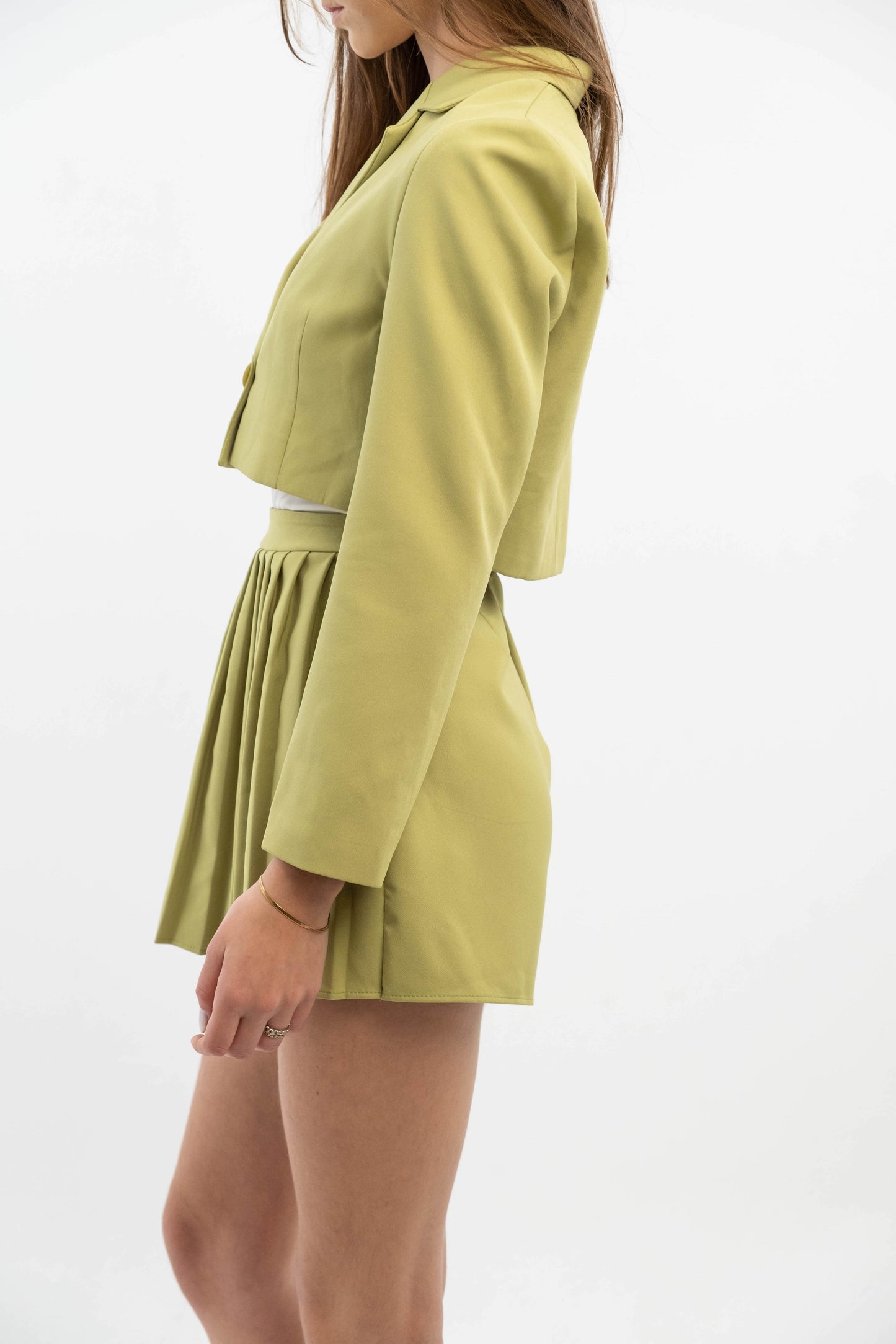 Olive Mini Pleated Skirt