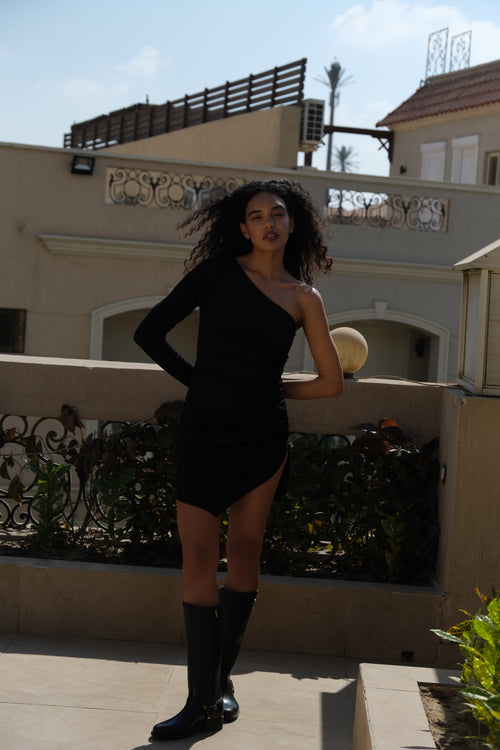 Astra One-Shoulder Ruched Dress