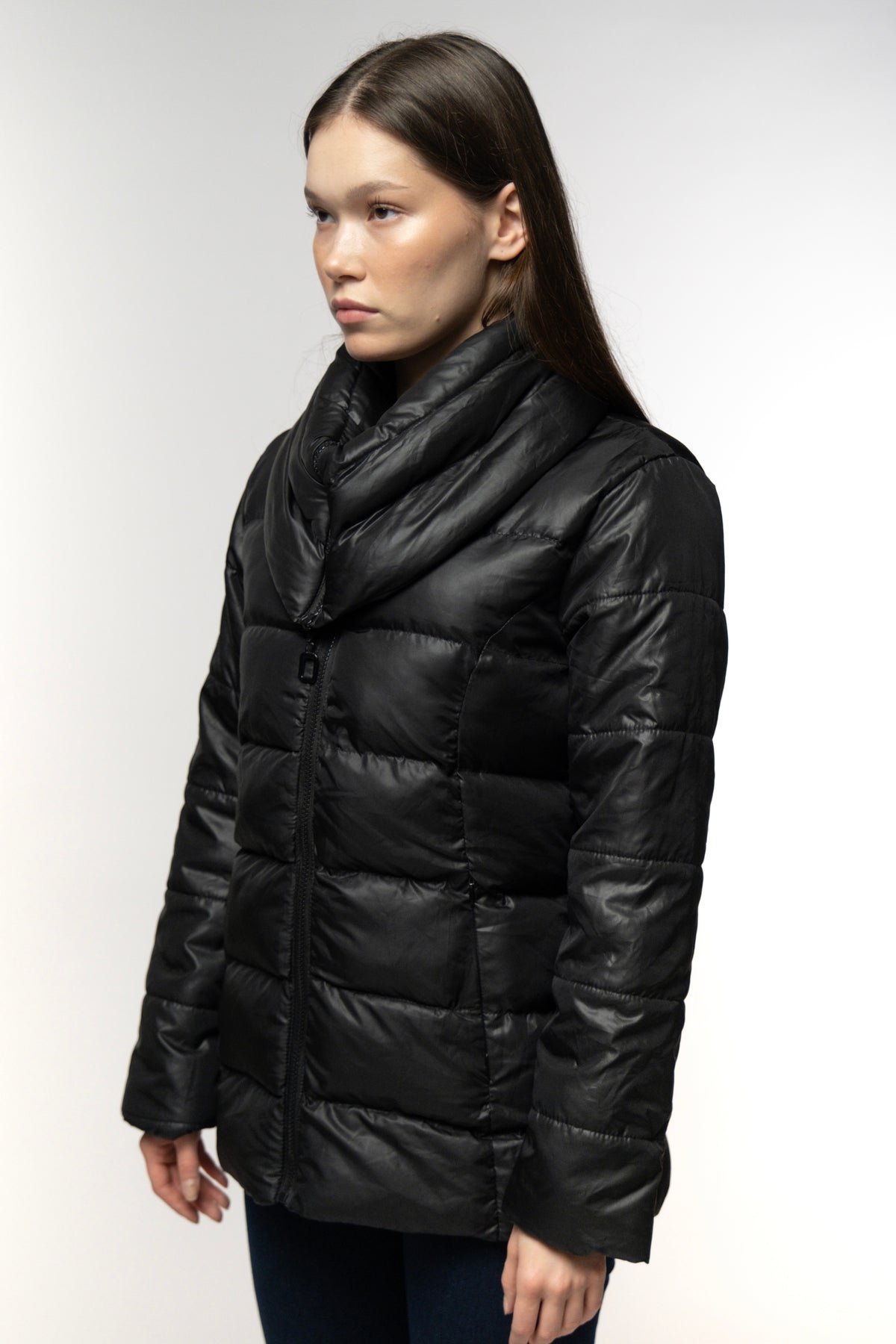 Black Luxe Quilted Puffer Jacket