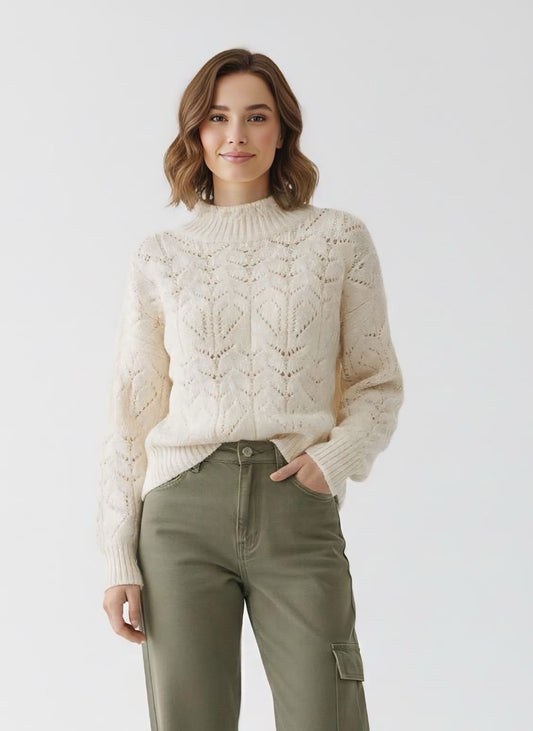 Cream Cable Knit Sweater