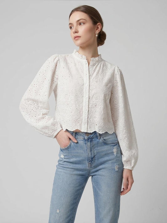 White Broderie Blouse