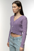 Lavender Cable Knit Cardigan