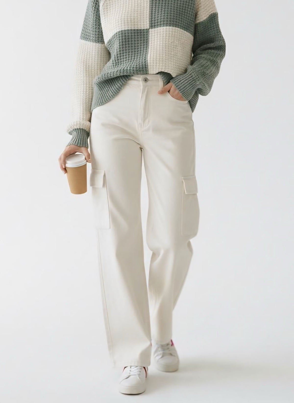 White Cargo Trousers