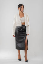 Black Leather Pencil Skirt