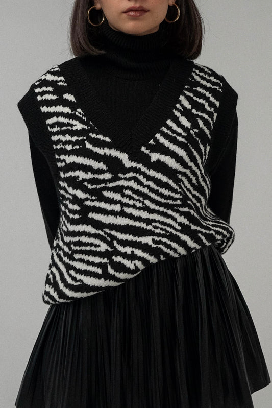 Savanna Zebra Knit Vest