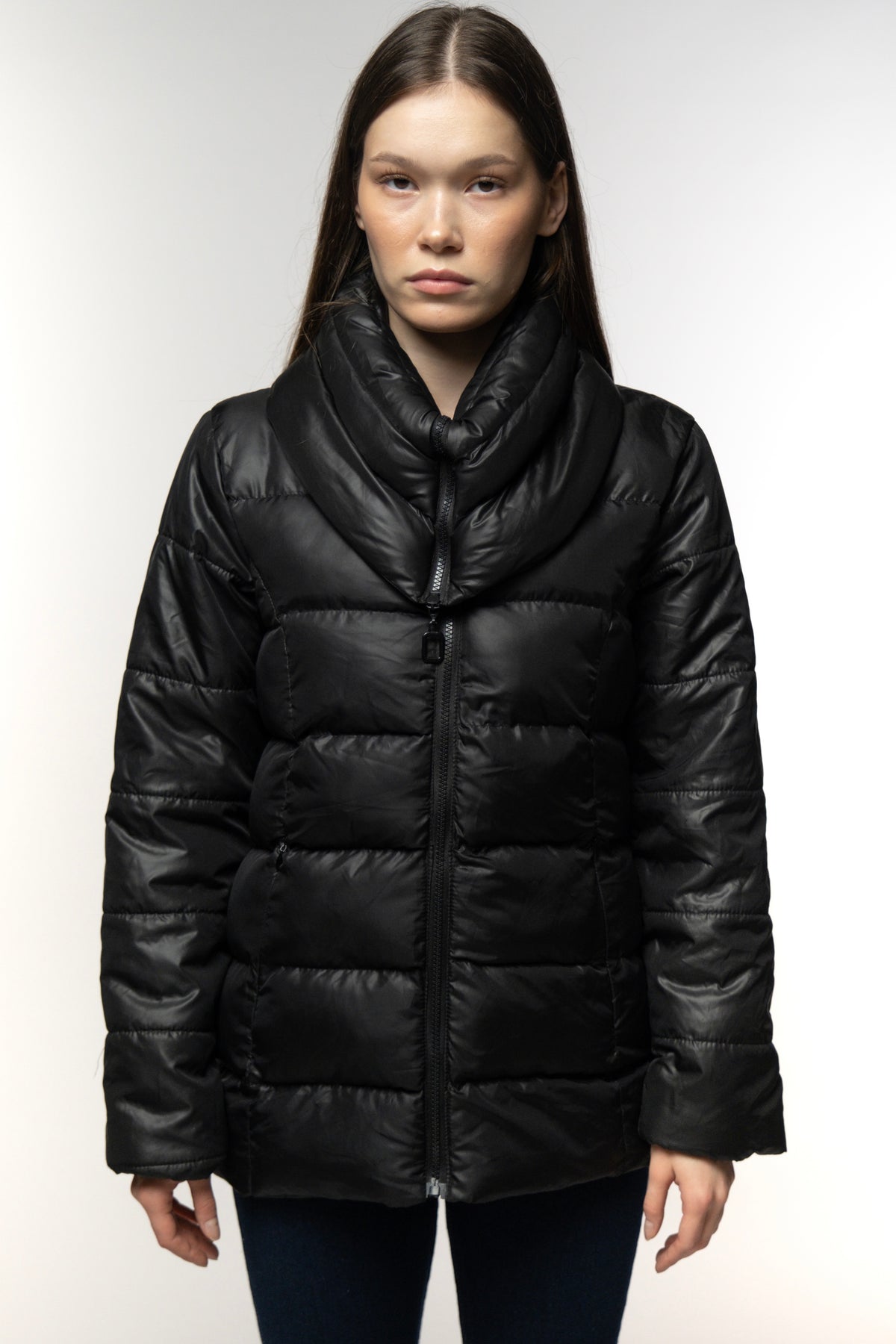 Black Luxe Quilted Puffer Jacket