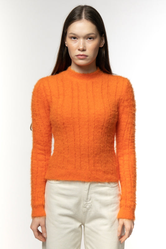 Tangerine Ribbed Sweater