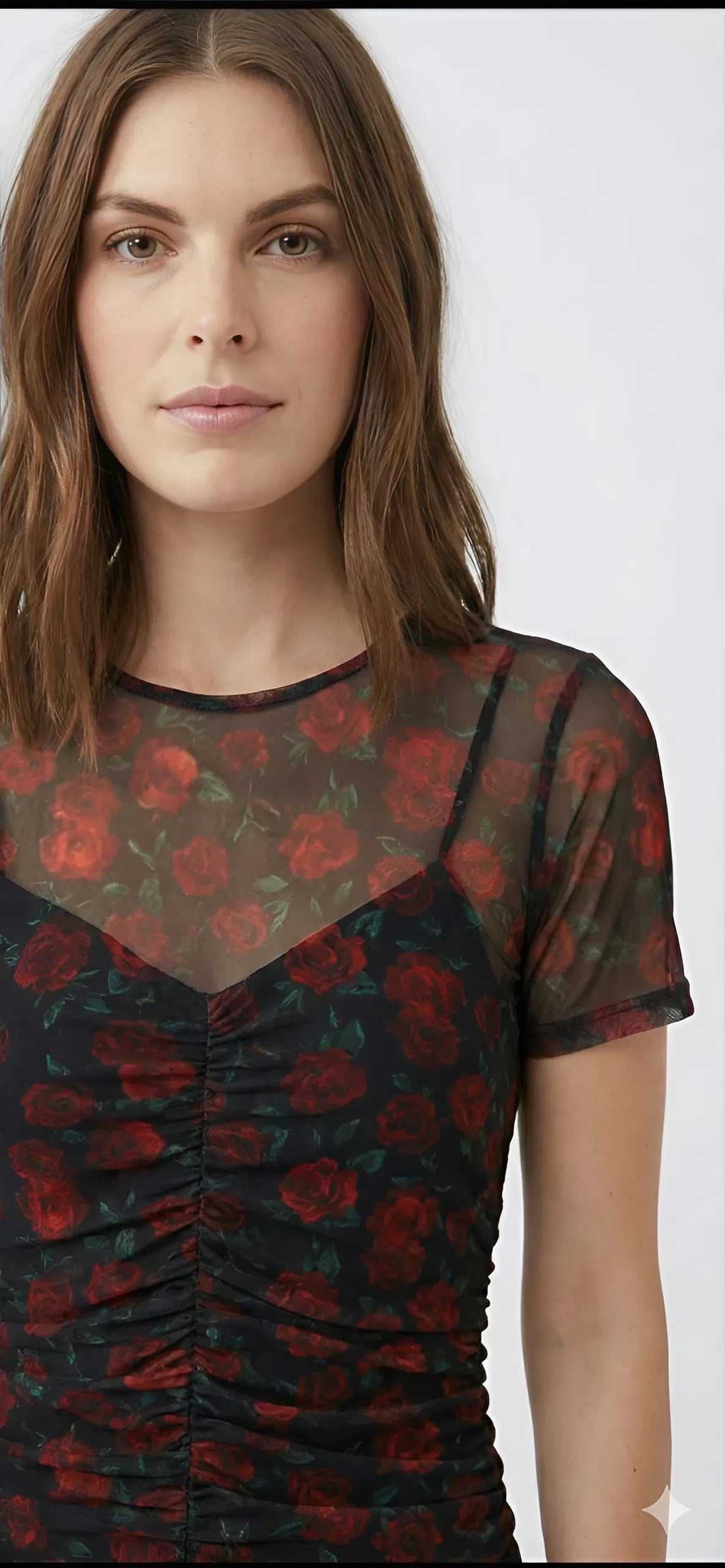 Black Floral Drape Dress