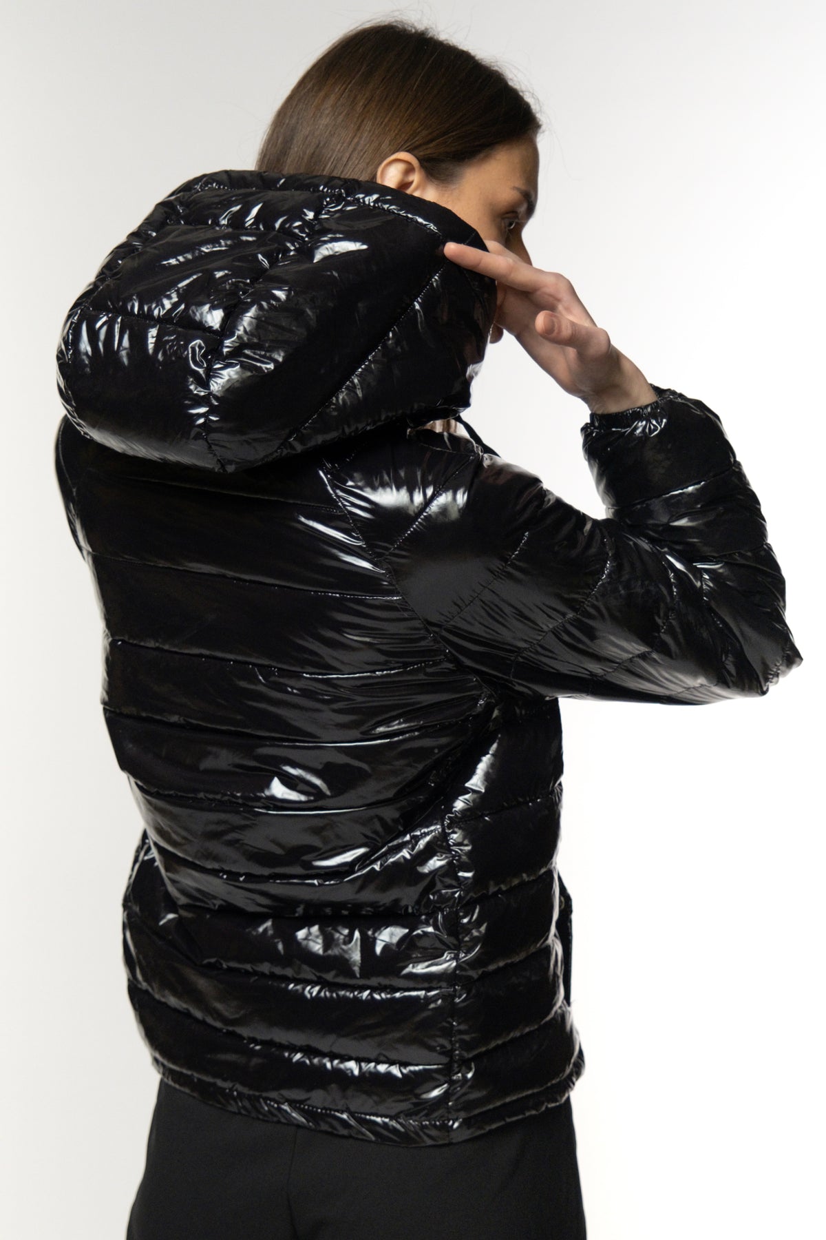 Onyx Black Gloss Puffer Jacket