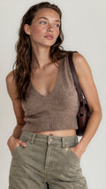 Sable Knit V-Neck Tank