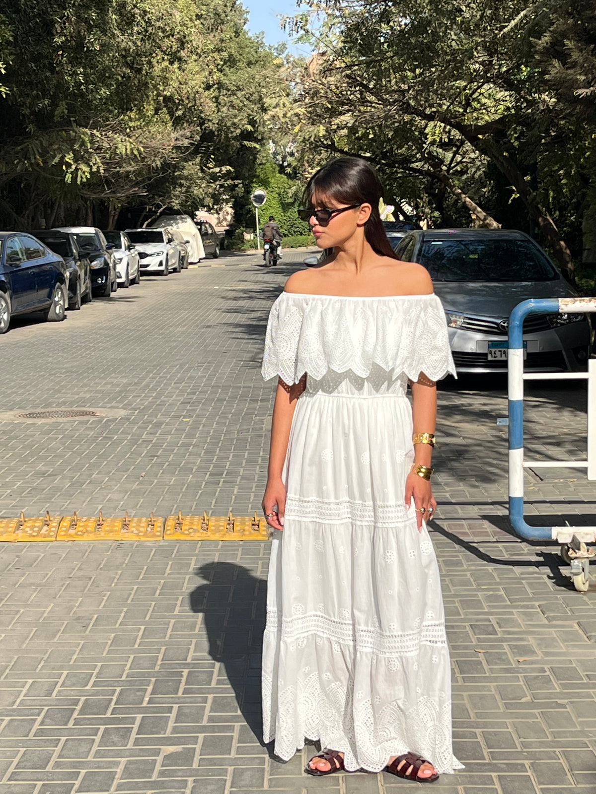 Lace-Cutout Maxi Dress