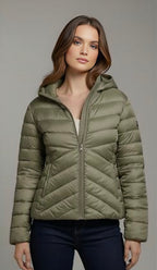 Sage Green Quilted Puffer Jacket