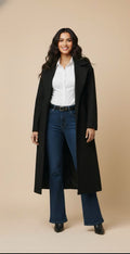 Black Belted Wool Coat