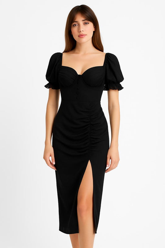 Black Belladonna Slit Midi