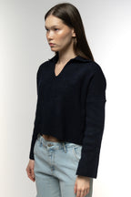 Navy blue Urban Vibes Knit Polo