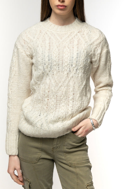 Cream Cable Knit Sweater