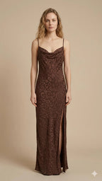 Cleo Satin Animal Print Slip Dress