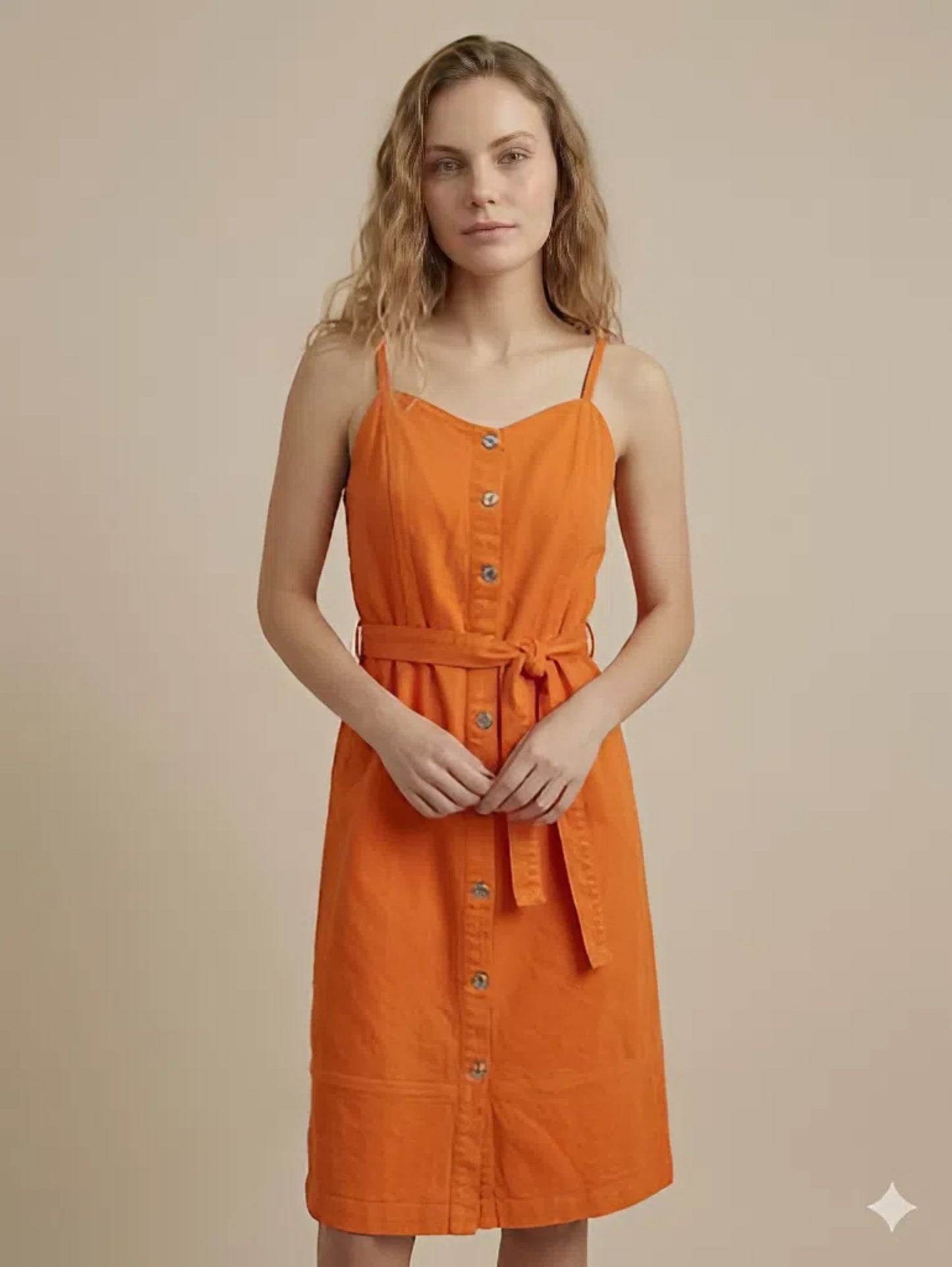 Orange Denim Dress