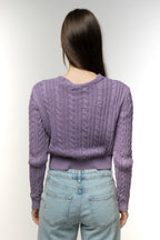 Lavender Cable Knit Cardigan
