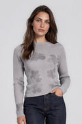 Floral Print Ribbed Long Sleeve Pullover