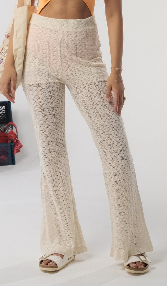 Off White Crochet Pants