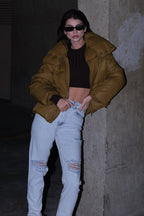 Quilted Sherpa Puffer Jacket