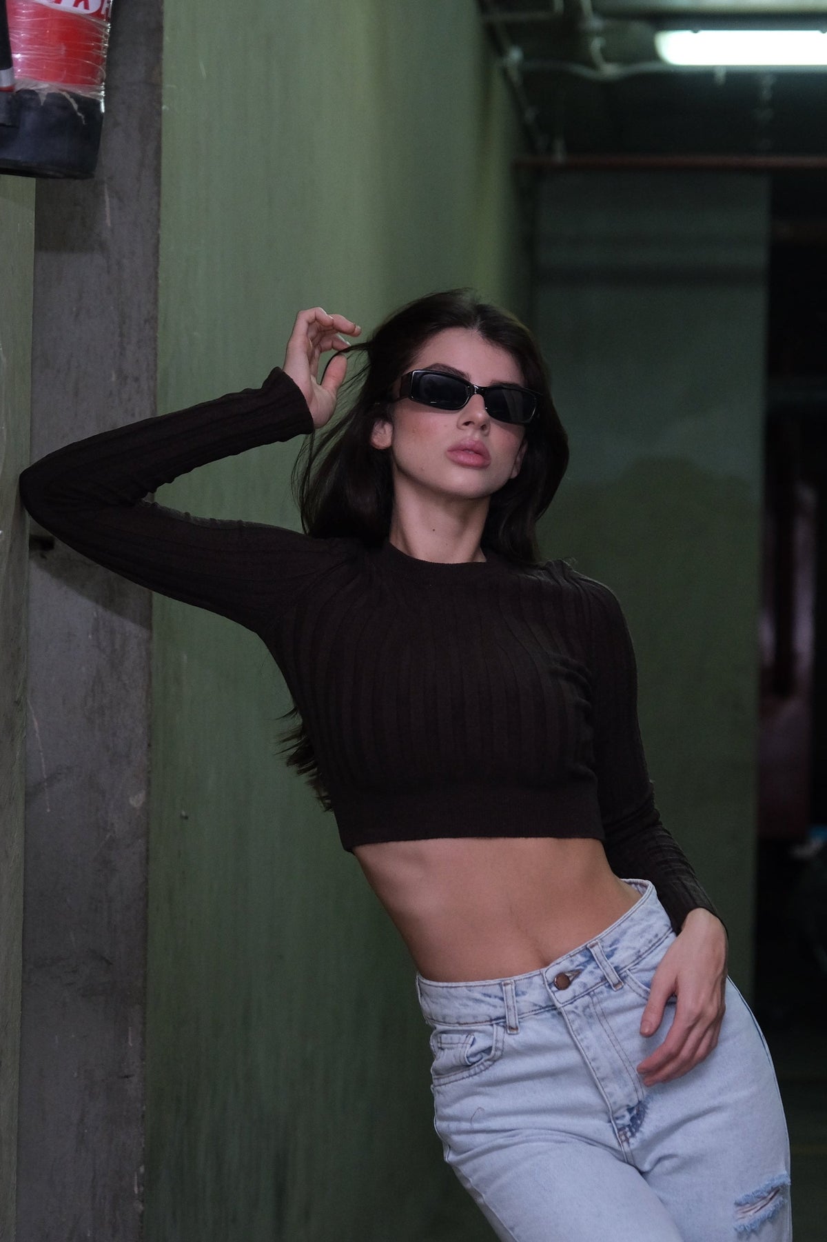 Luna Ribbed Crop Knit Pullover
