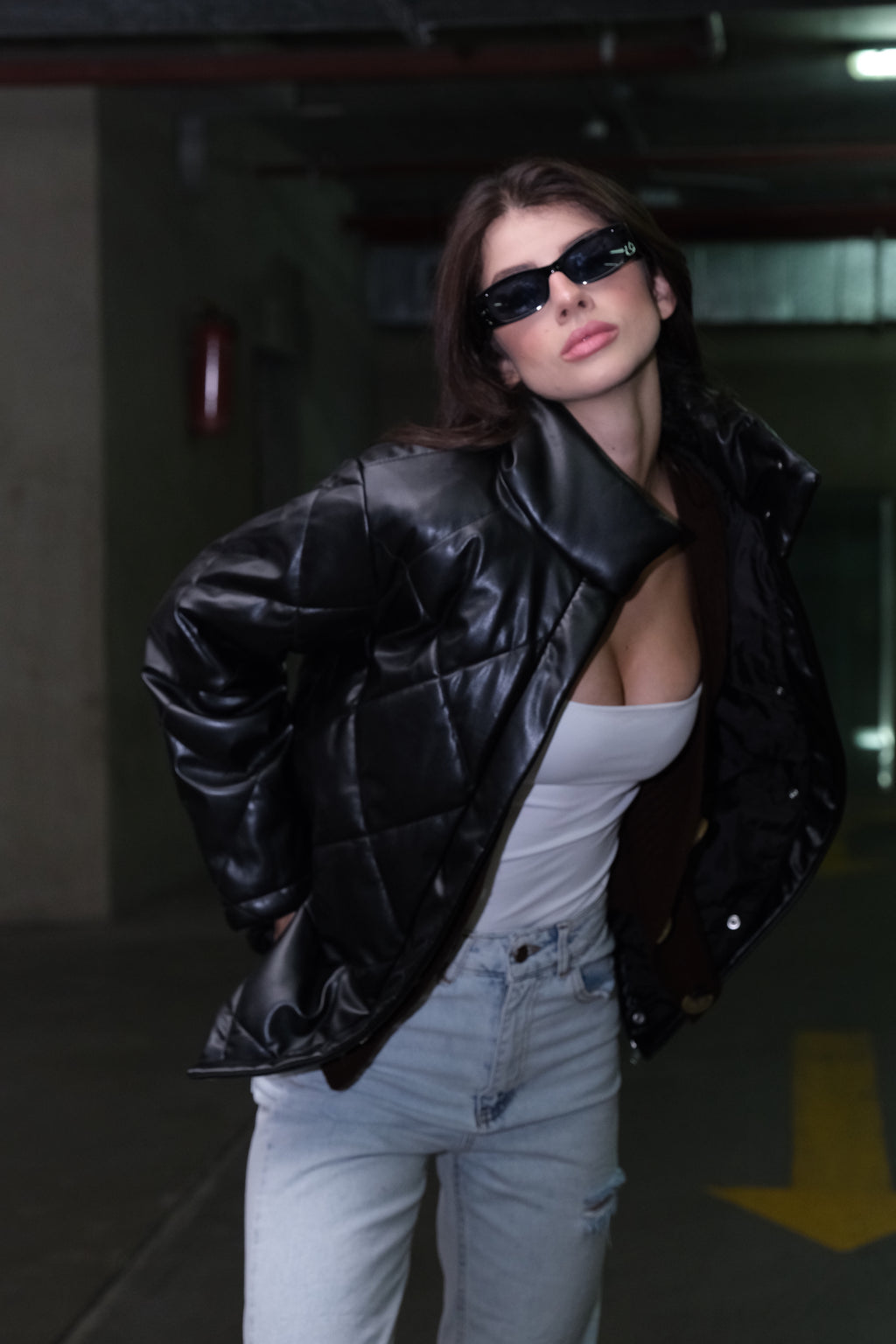 Onyx Quilted Faux Leather Jacket