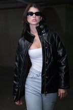 Onyx Quilted Faux Leather Jacket