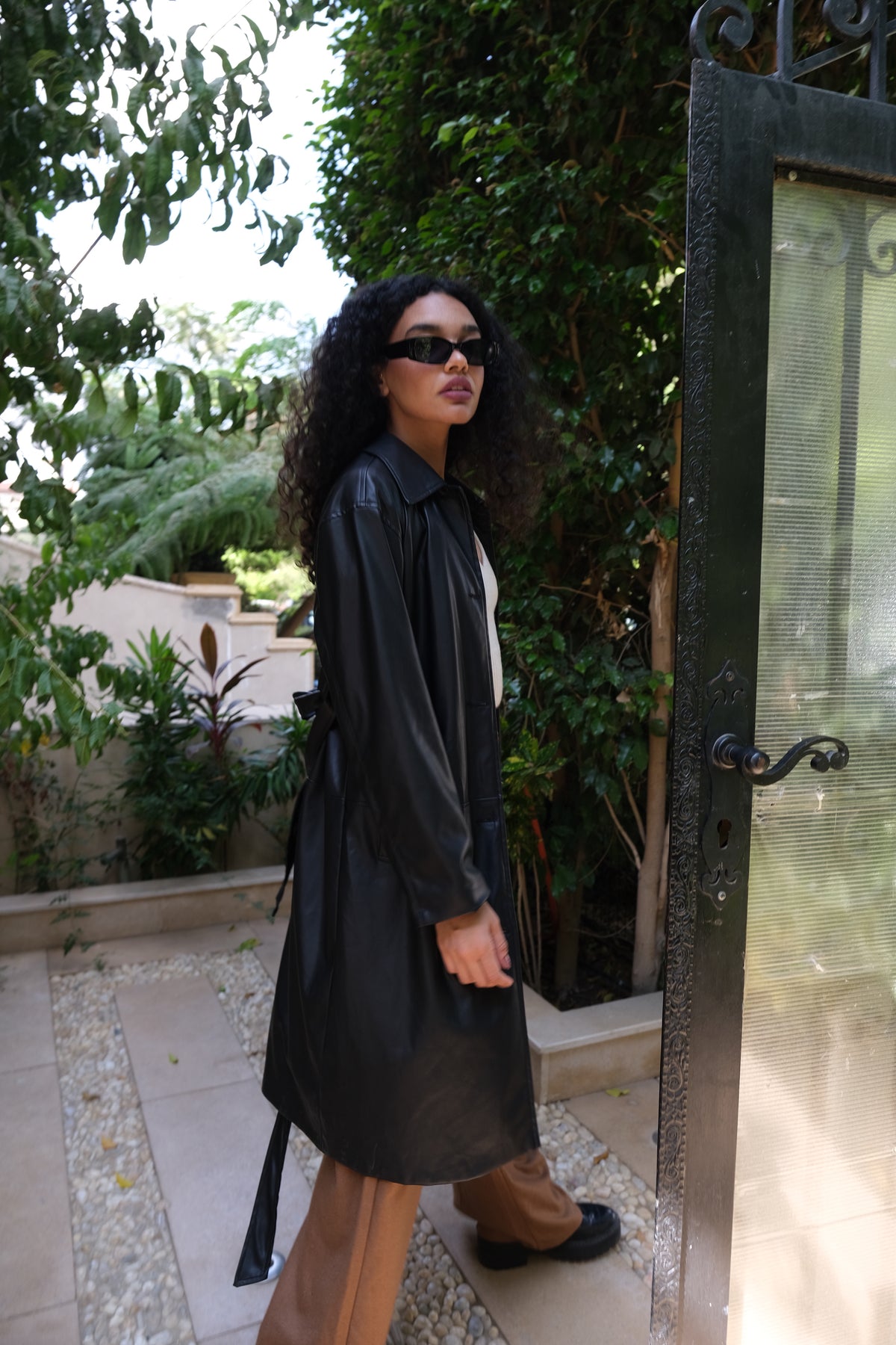 Nova Faux Leather Trench Coat