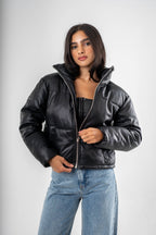 Celeste Faux Leather Puffer Jacket
