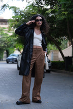 Nova Faux Leather Trench Coat