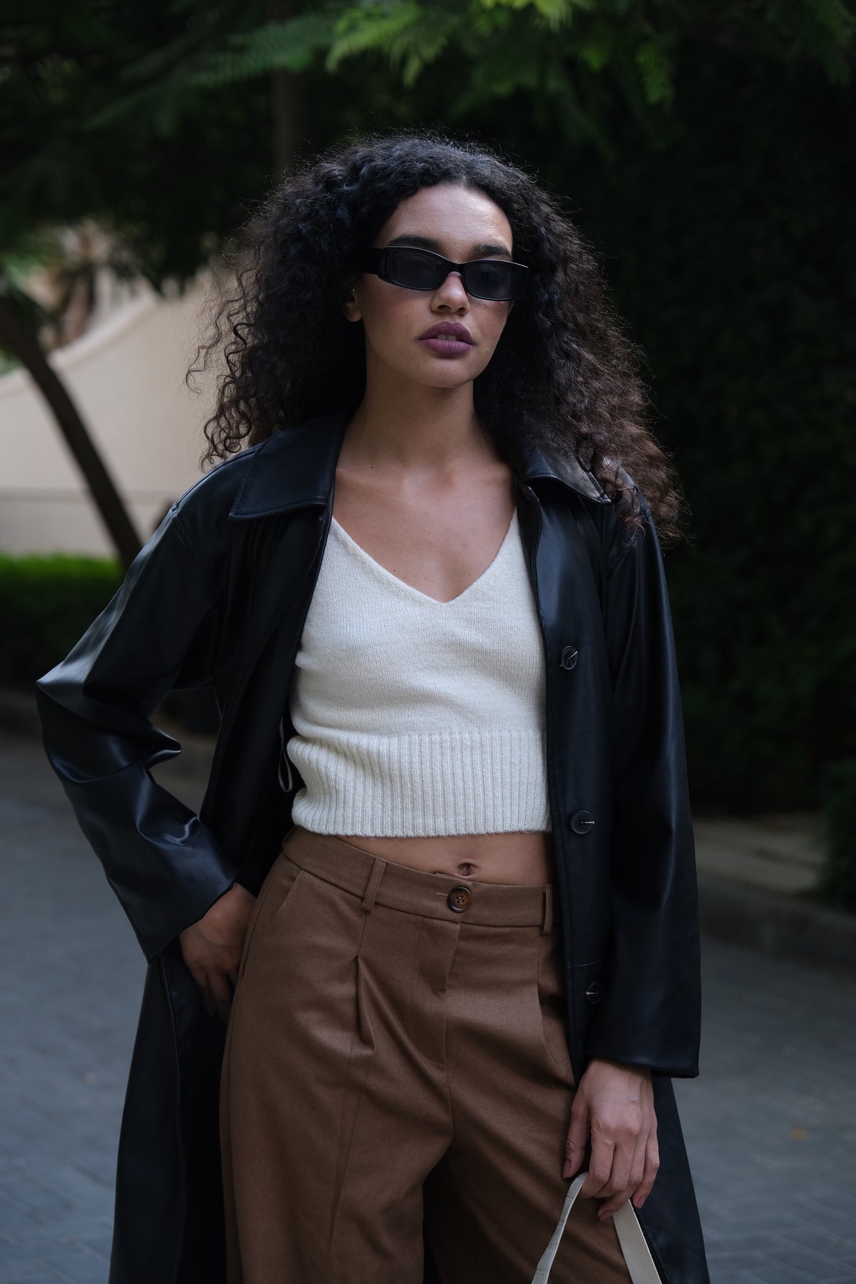 Nova Faux Leather Trench Coat