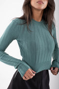 Ribbed Knit Cropped Sweater