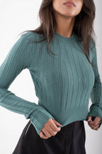 Ribbed Knit Cropped Sweater