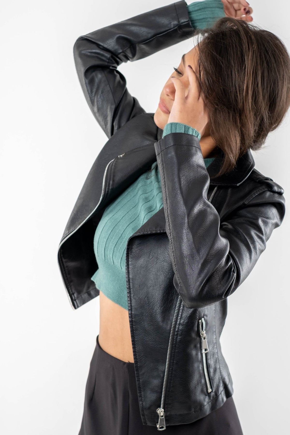 Rebel Faux Leather Biker Jacket