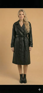 Nova Faux Leather Trench Coat
