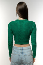 Emerald Knit Crop Sweater
